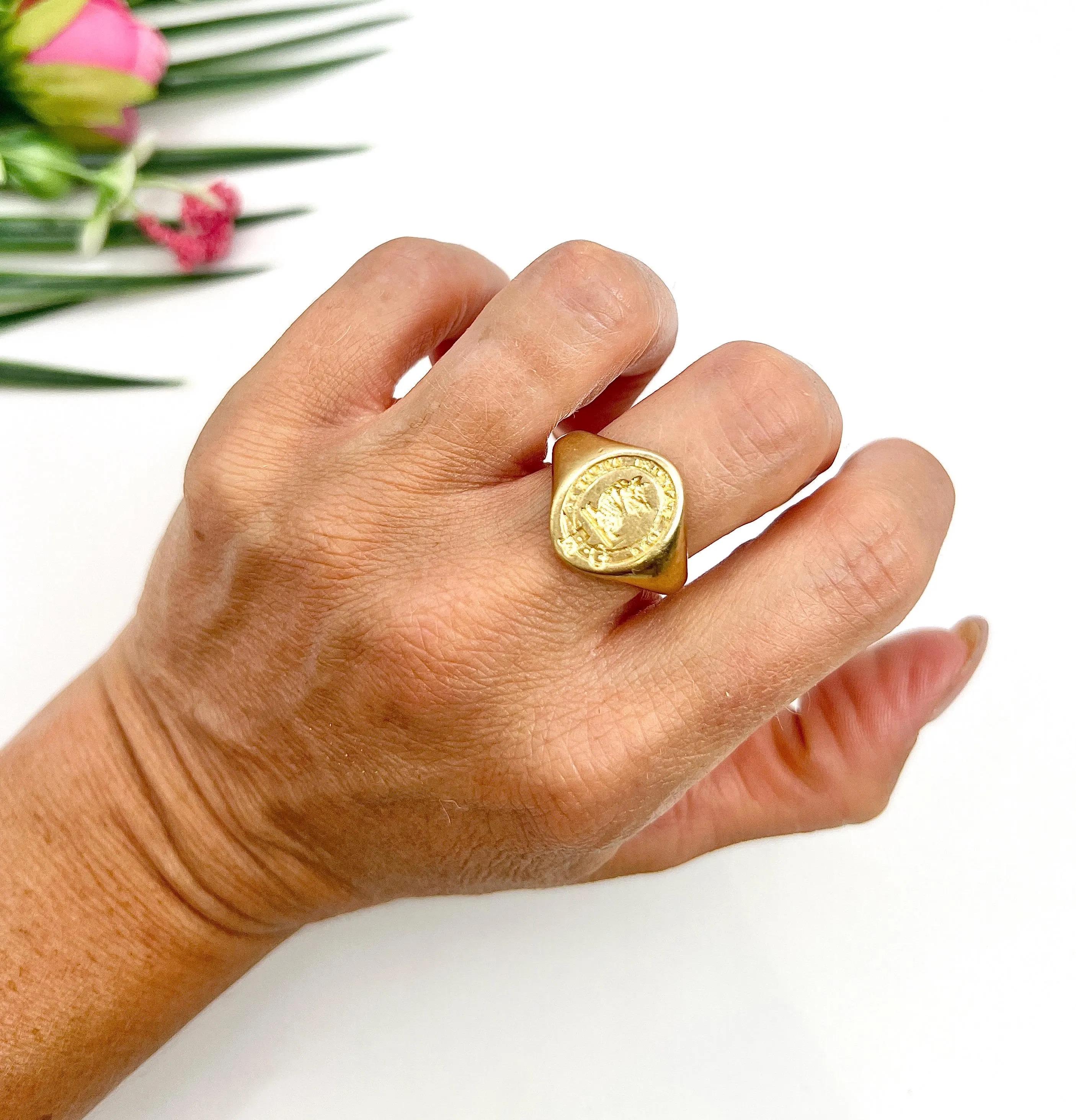 Bague chevalière ovale Griffin 