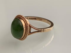 9ct Gold jade stone Ring