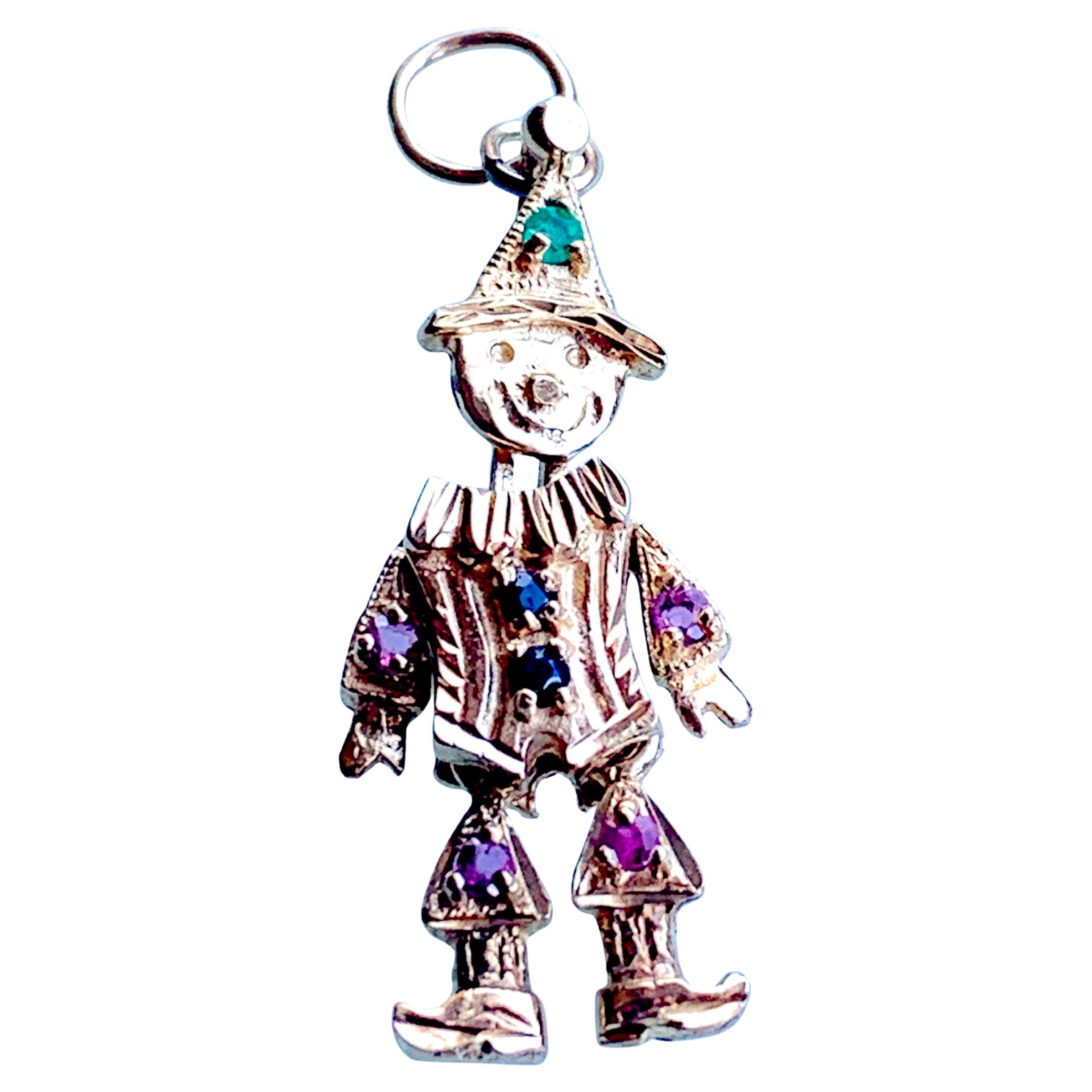 Pendentif en or 9ct Clown mobile articulé