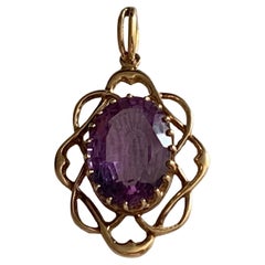 9ct Gold Large 7.52 Carat Amethyst Pendant