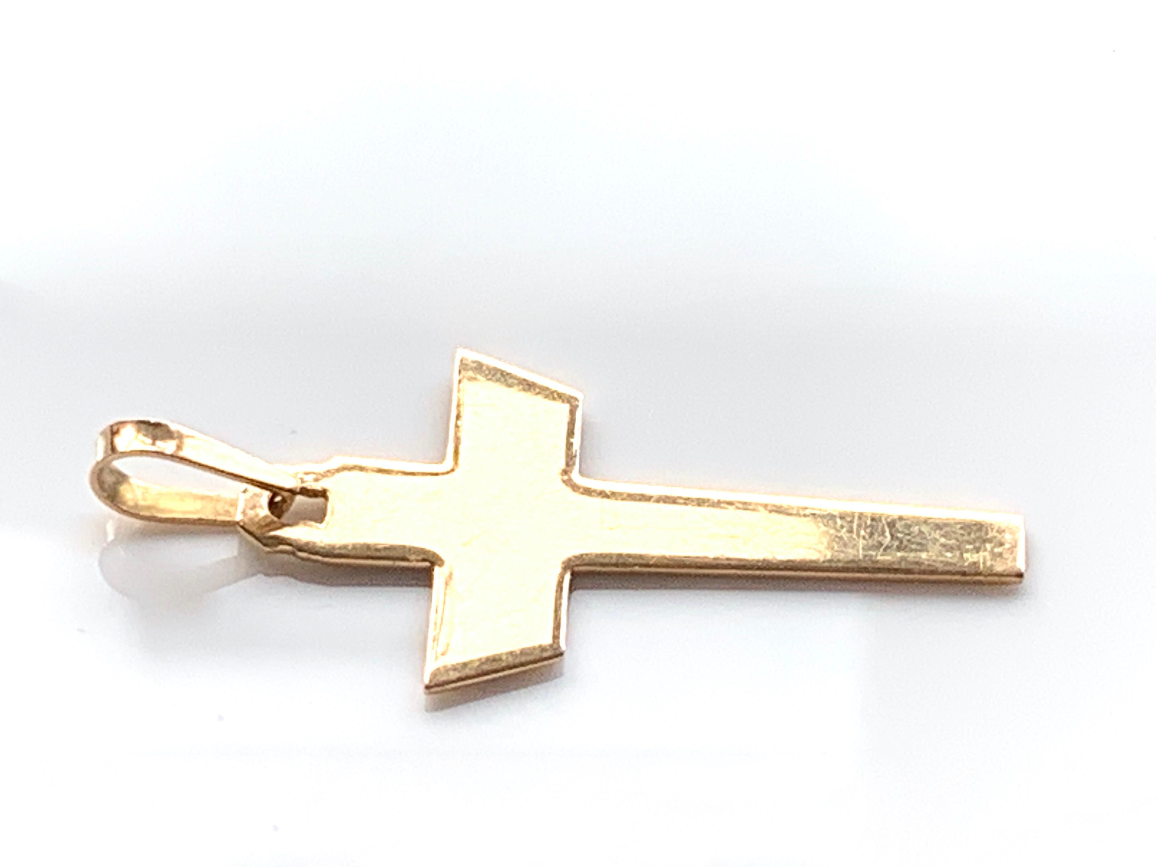 18ct Gold Modernist Design Cross For Sale 4