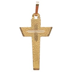 Antique 18ct Gold Modernist Design Cross