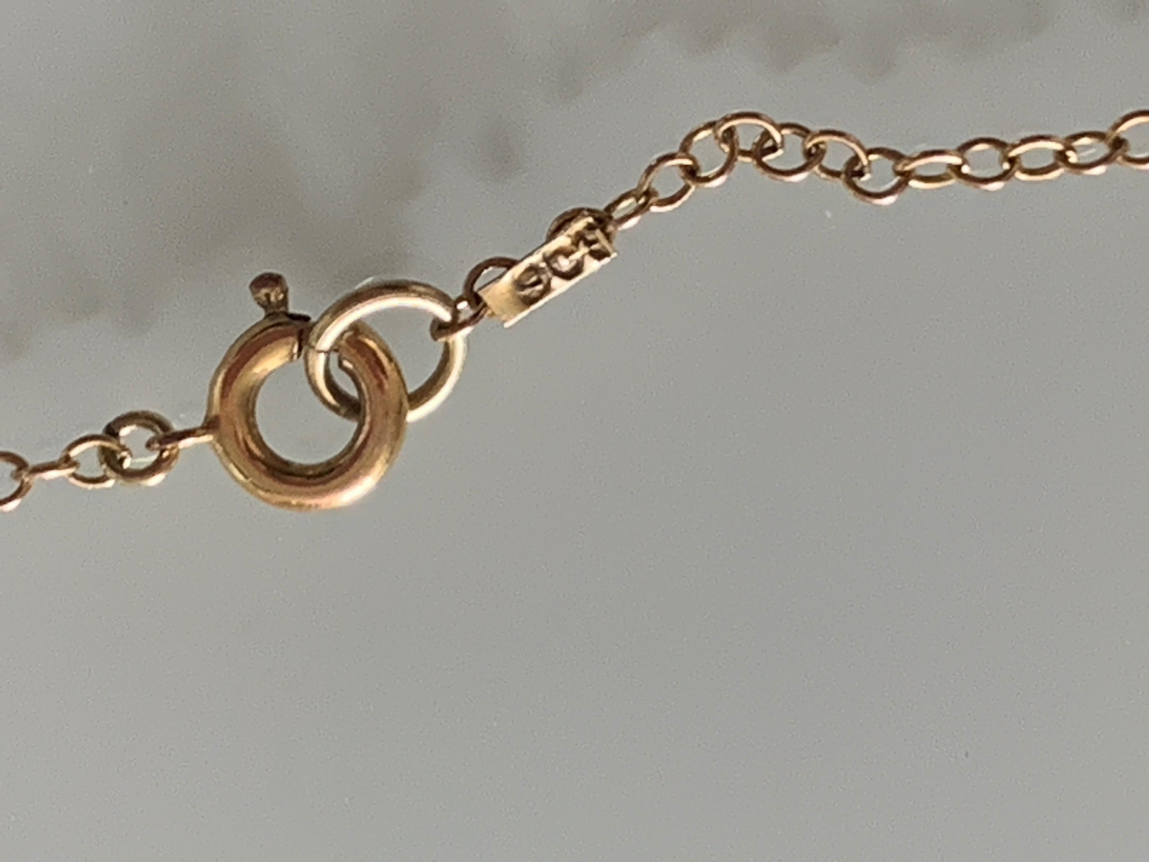 9ct Gold Halskette mit seltenen Türkis Jade Circa 1930's im Angebot 3