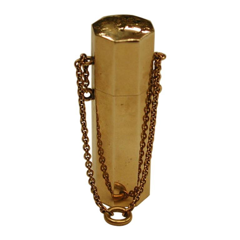 Achteckige Parfümflasche aus 9-karätigem Gold, Goldsmiths & Silversmiths Co Ltd, 1921 im Angebot