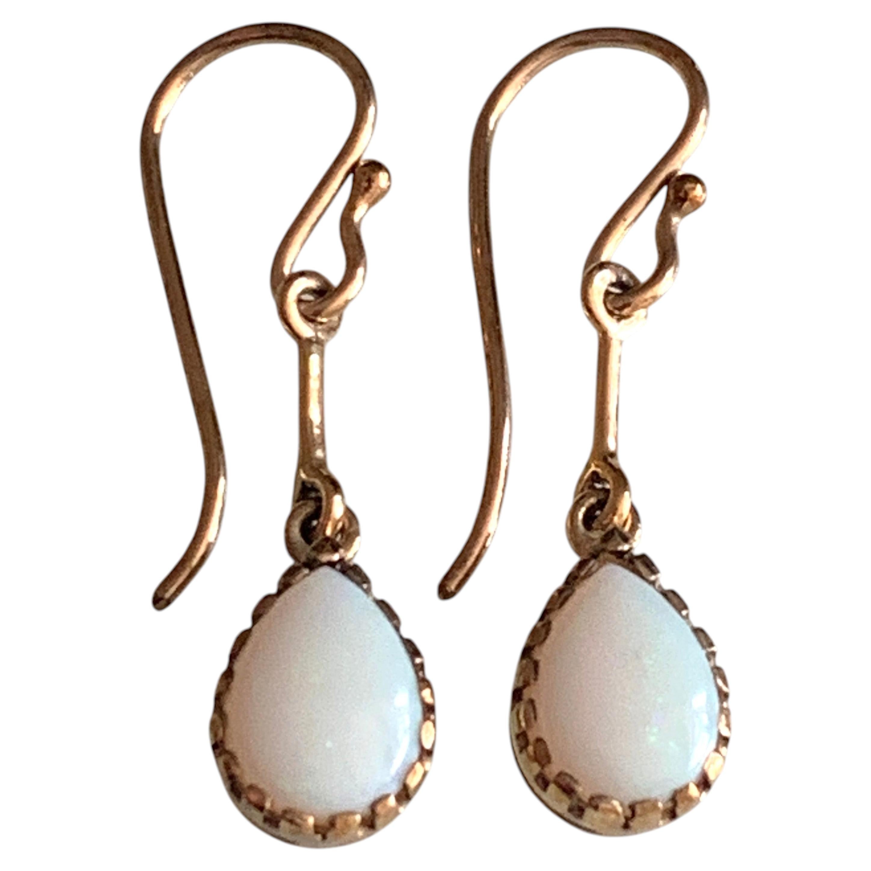 Gold Opal Earrings Fully Hallmarked
