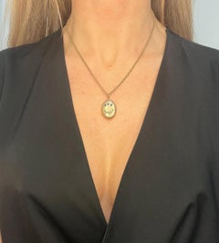 9ct Gold Oval Locket Set with Seed Pearls & Blue Stones Hallmarked Chester 1909