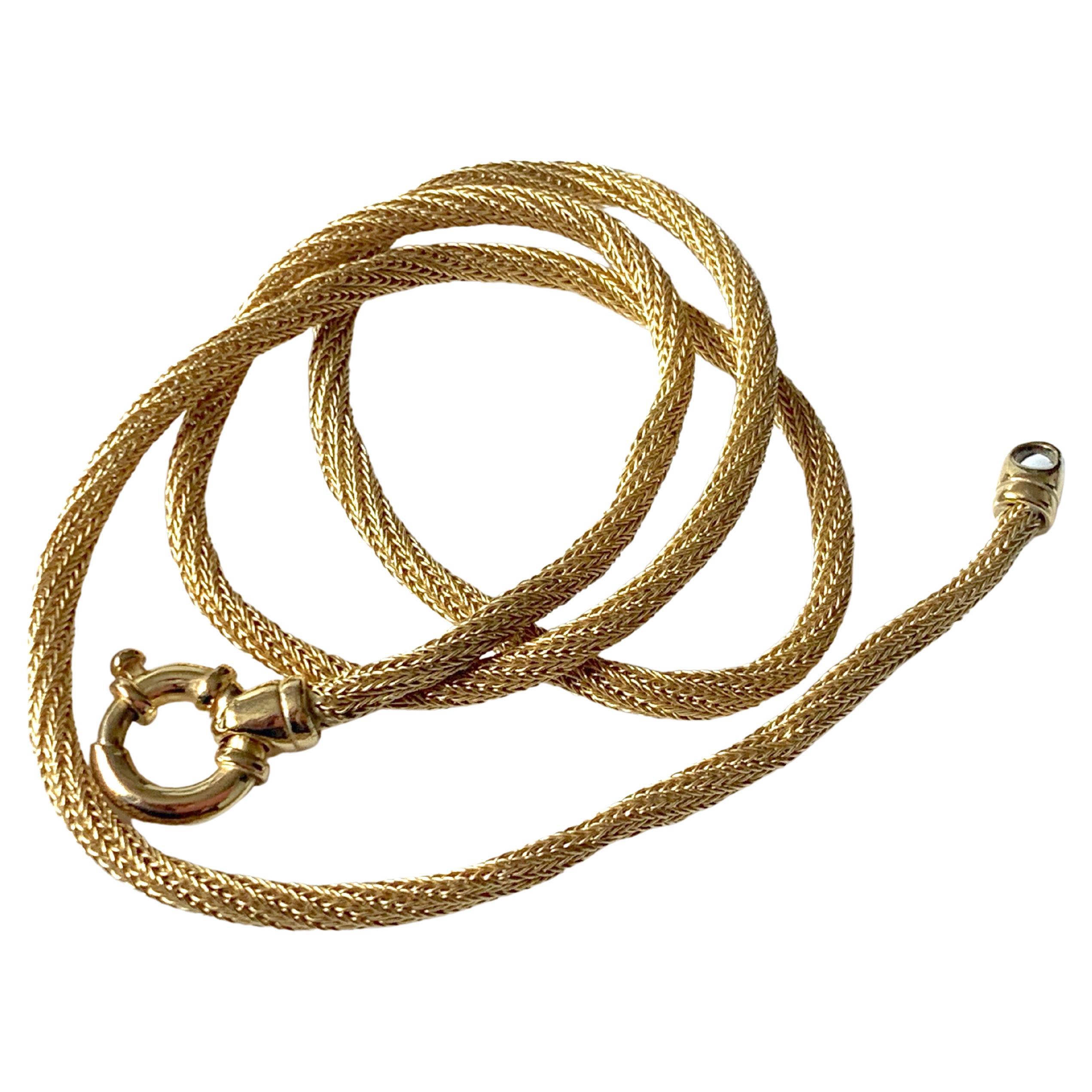 9ct Gold Rope - open weave -Necklace  For Sale