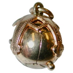 Vintage 9 Ct Gold & Silver Masonic Ball Orb Pendant Dated Circa 1930, John Henry Wynn