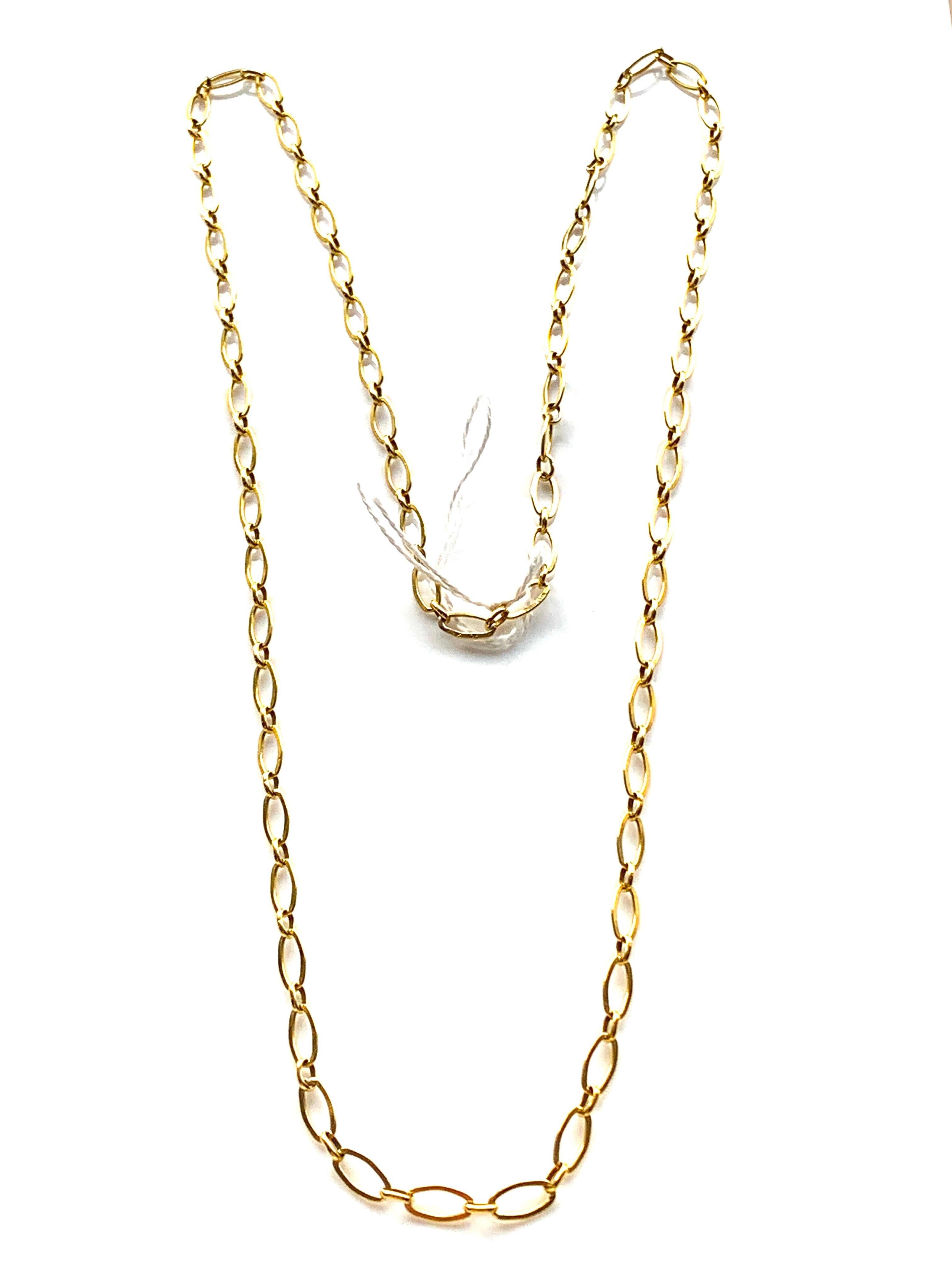 Catena splendidamente chic
Collana a maglie grandi Slip Over 30 
Completamente marchiato da J&F?  Importazione londinese datata 1976
Oro giallo brillante 