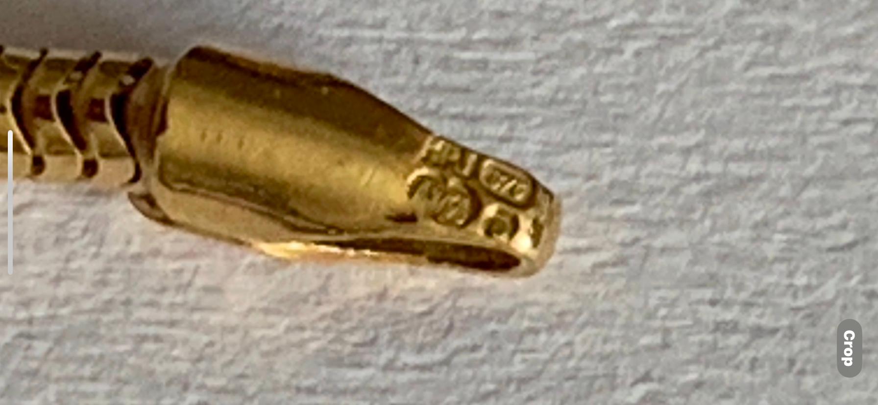 Catena a serpente in oro 9ct con marchio britannico in vendita 3