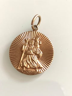 9ct Gold St. Christopher Starburst design Pendant