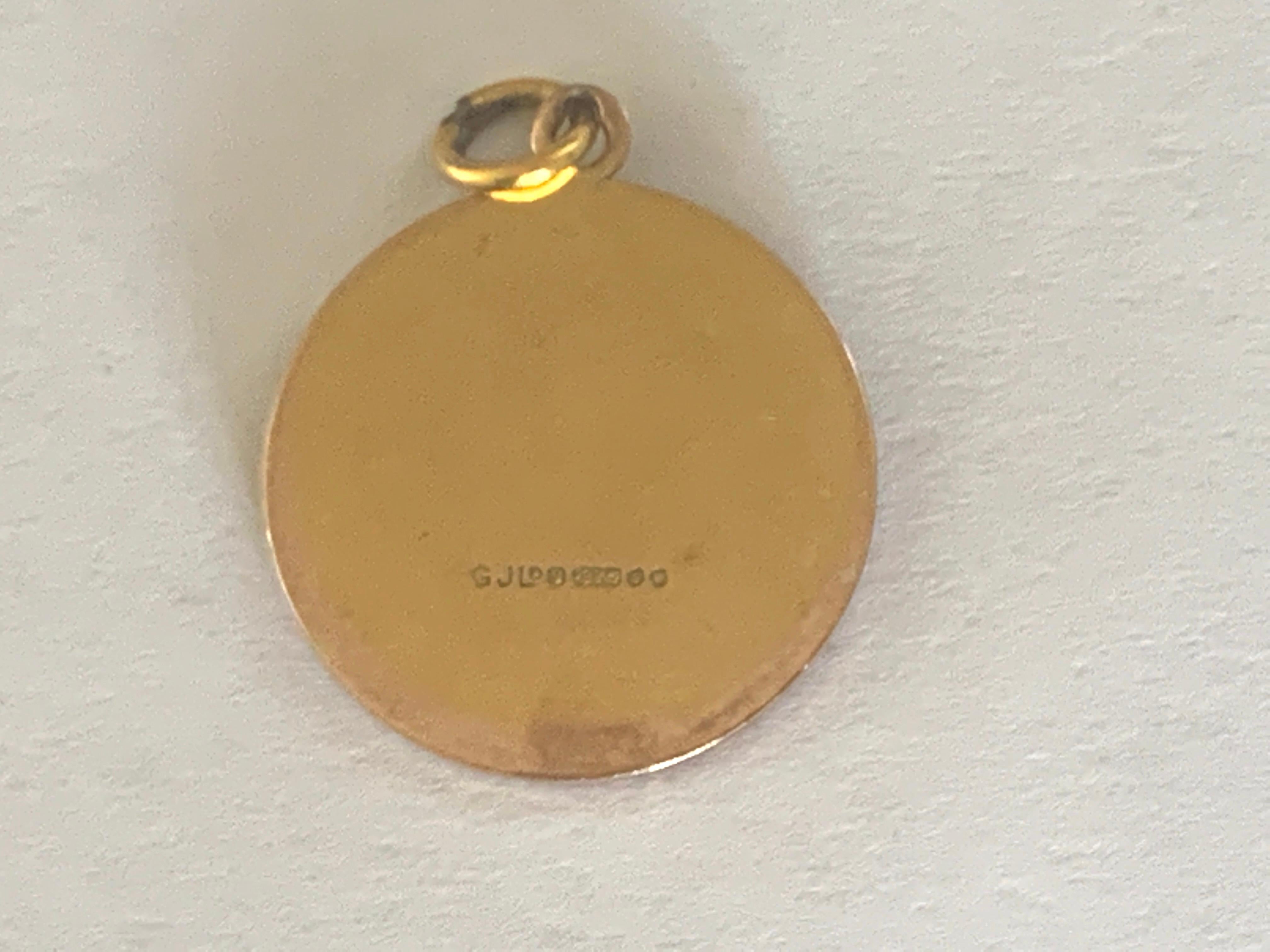 9ct Gold St.Christopher by Georg Jensen In Good Condition In London, GB