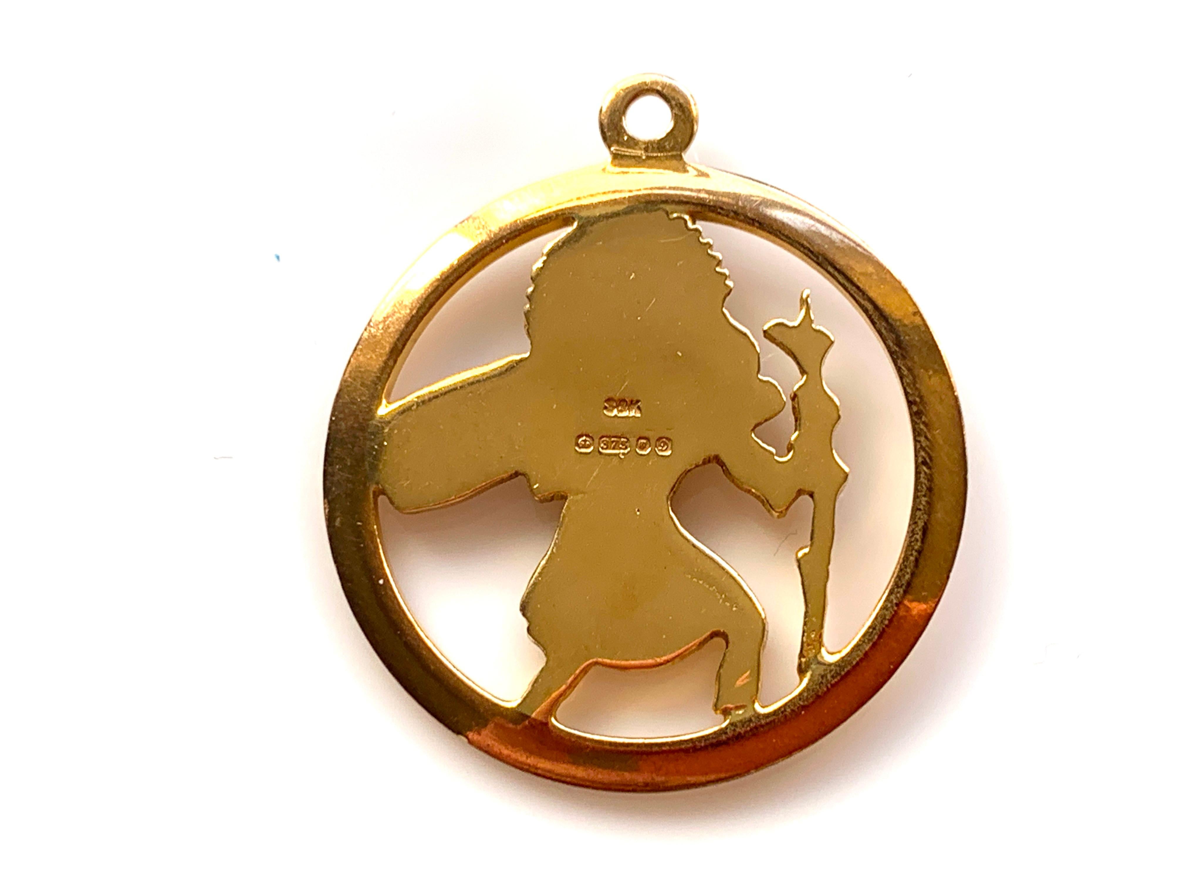 thumbnail interactive-video image 1 of 9ct Yellow Gold St Christopher Pendant Medal – 22mm, 5.4g, With Gift Box 1 of 5
