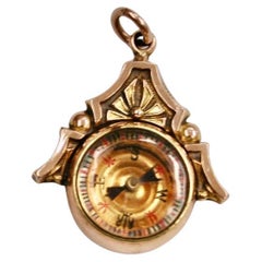 Antique 9ct Gold Swivel Seal and Compass Birmingham 1899