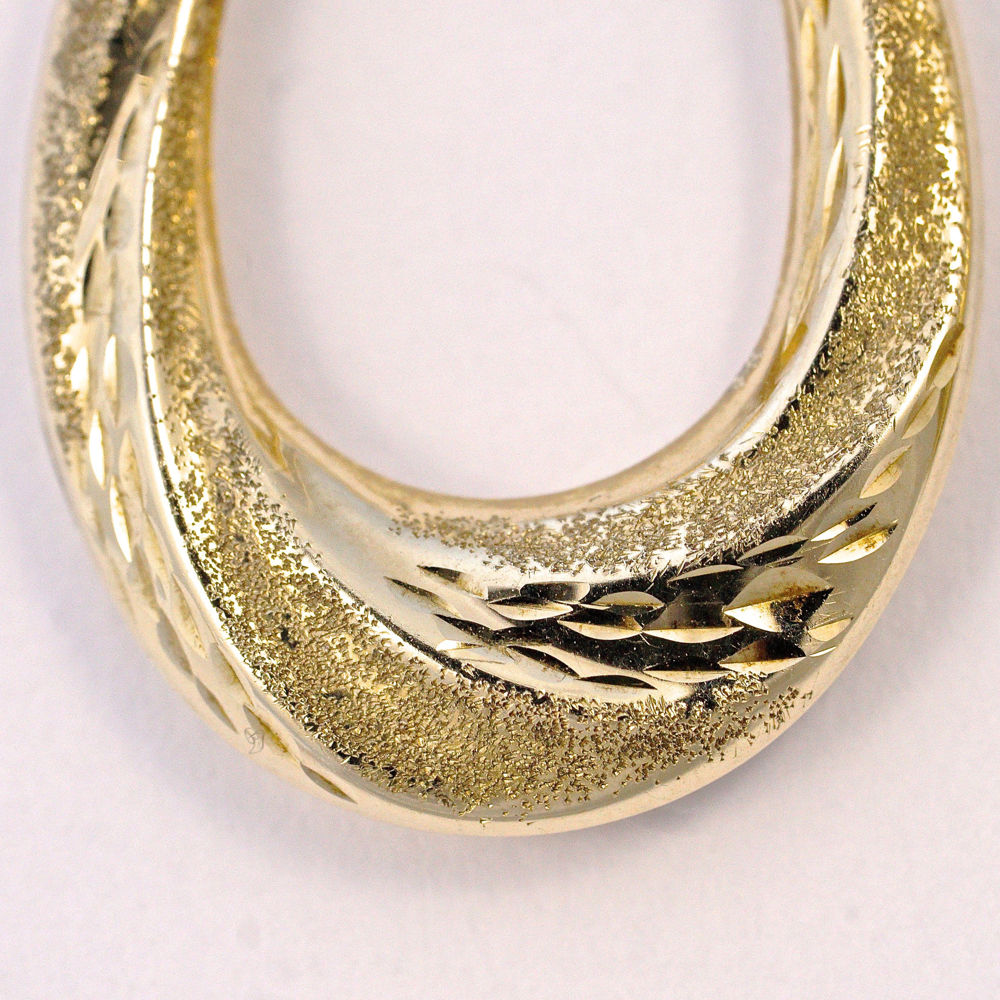 9ct gold diamond cut hoop earrings