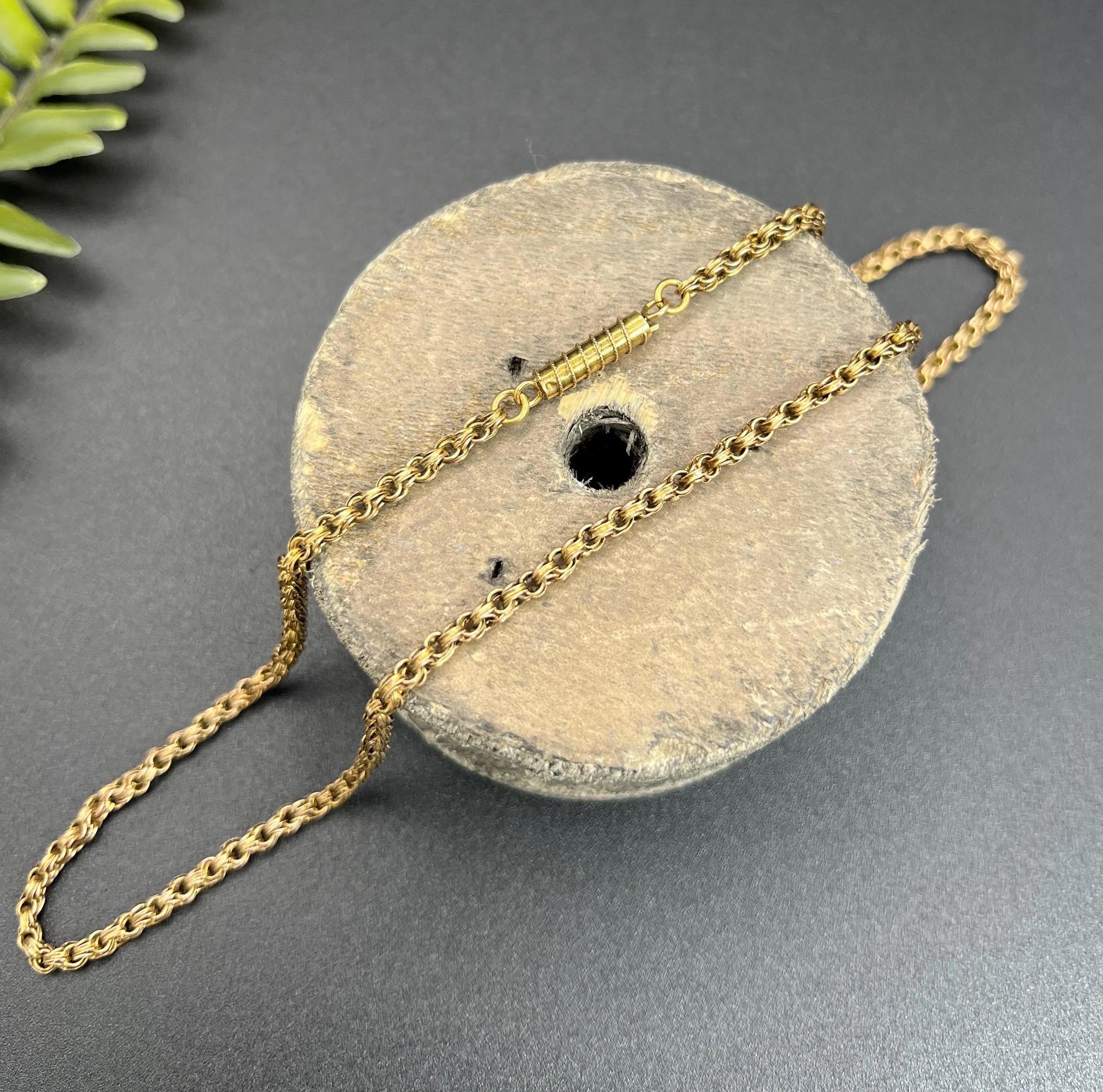 9ct Gold Victorian 18 1/4 Inch Fancy Double Belcher Link Chain with Barrel Clasp 1