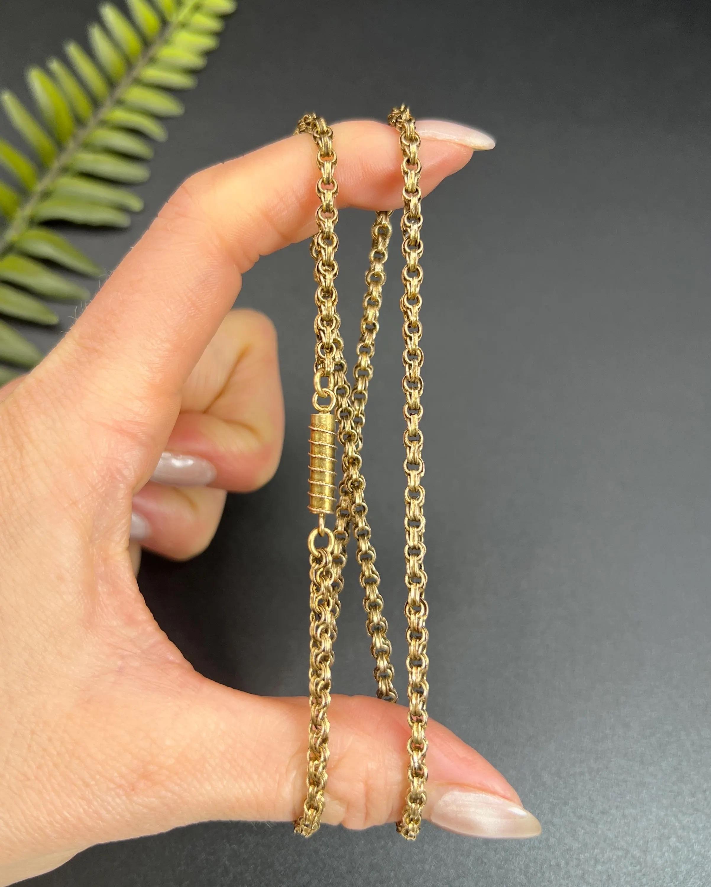 9ct Gold Victorian 18 1/4 Inch Fancy Double Belcher Link Chain with Barrel Clasp 3