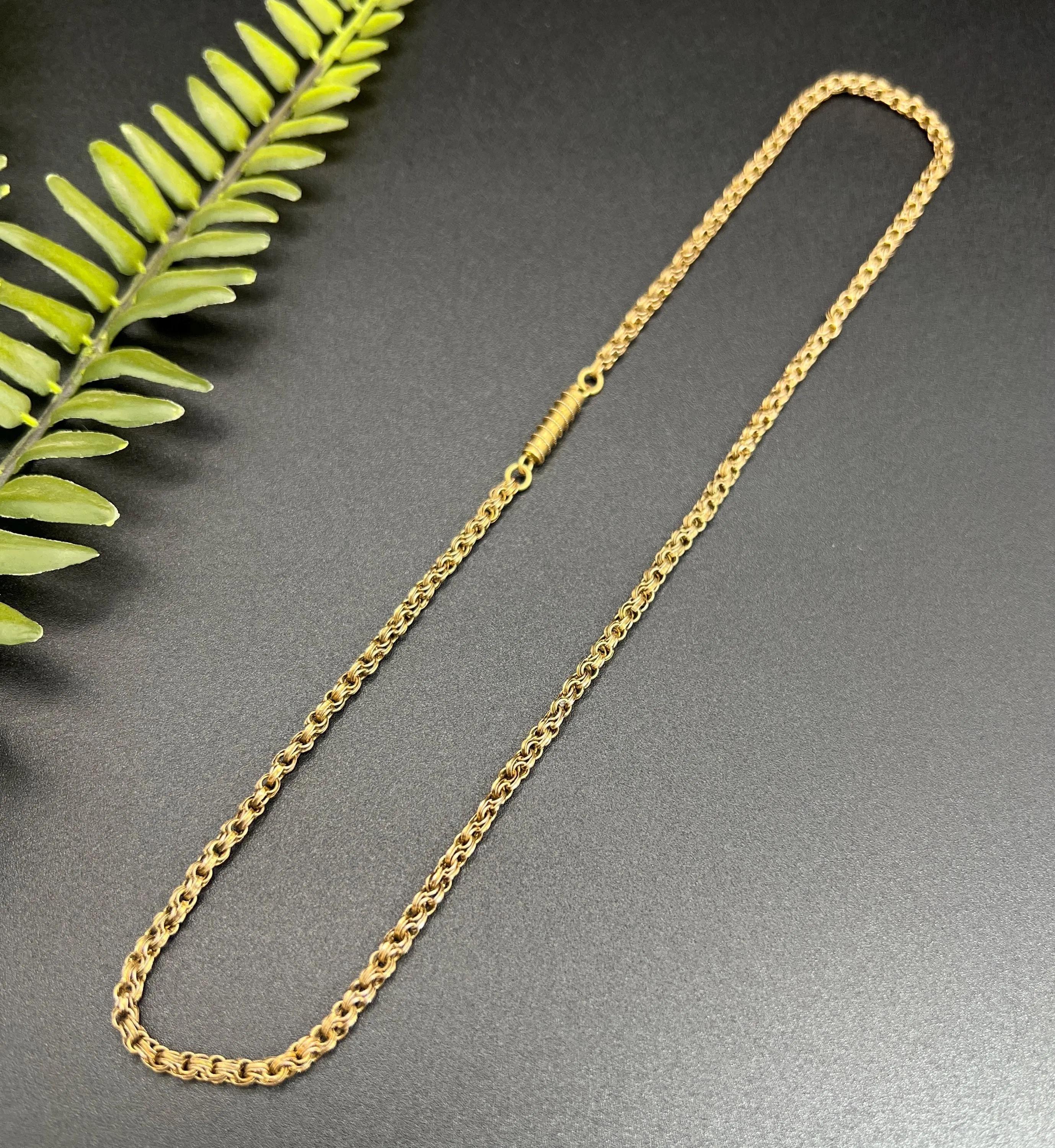 9ct Gold Victorian 18 1/4 Inch Fancy Double Belcher Link Chain with Barrel Clasp 6