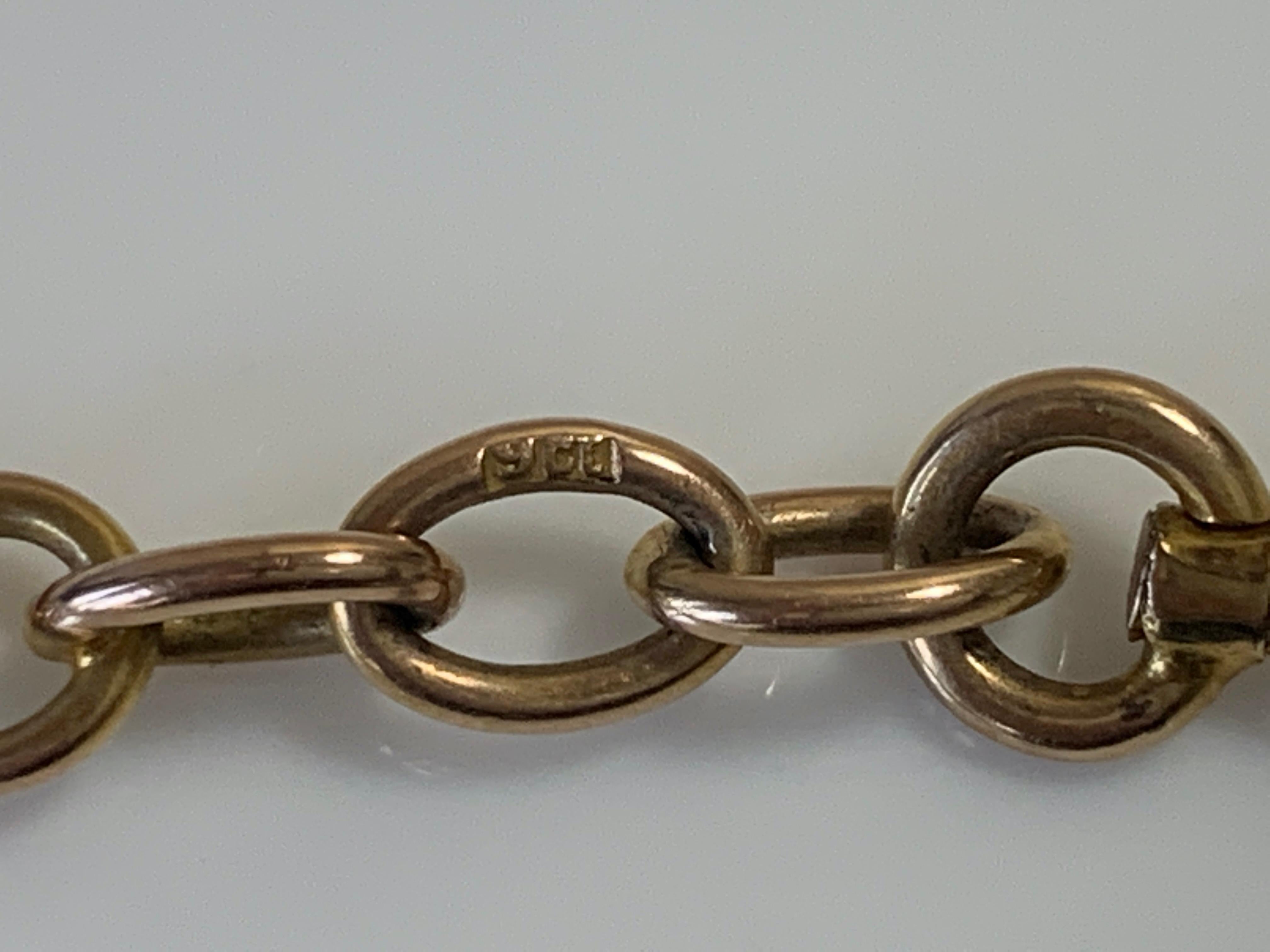 9ct Gold Victorian Watch Chain Section For Sale 1