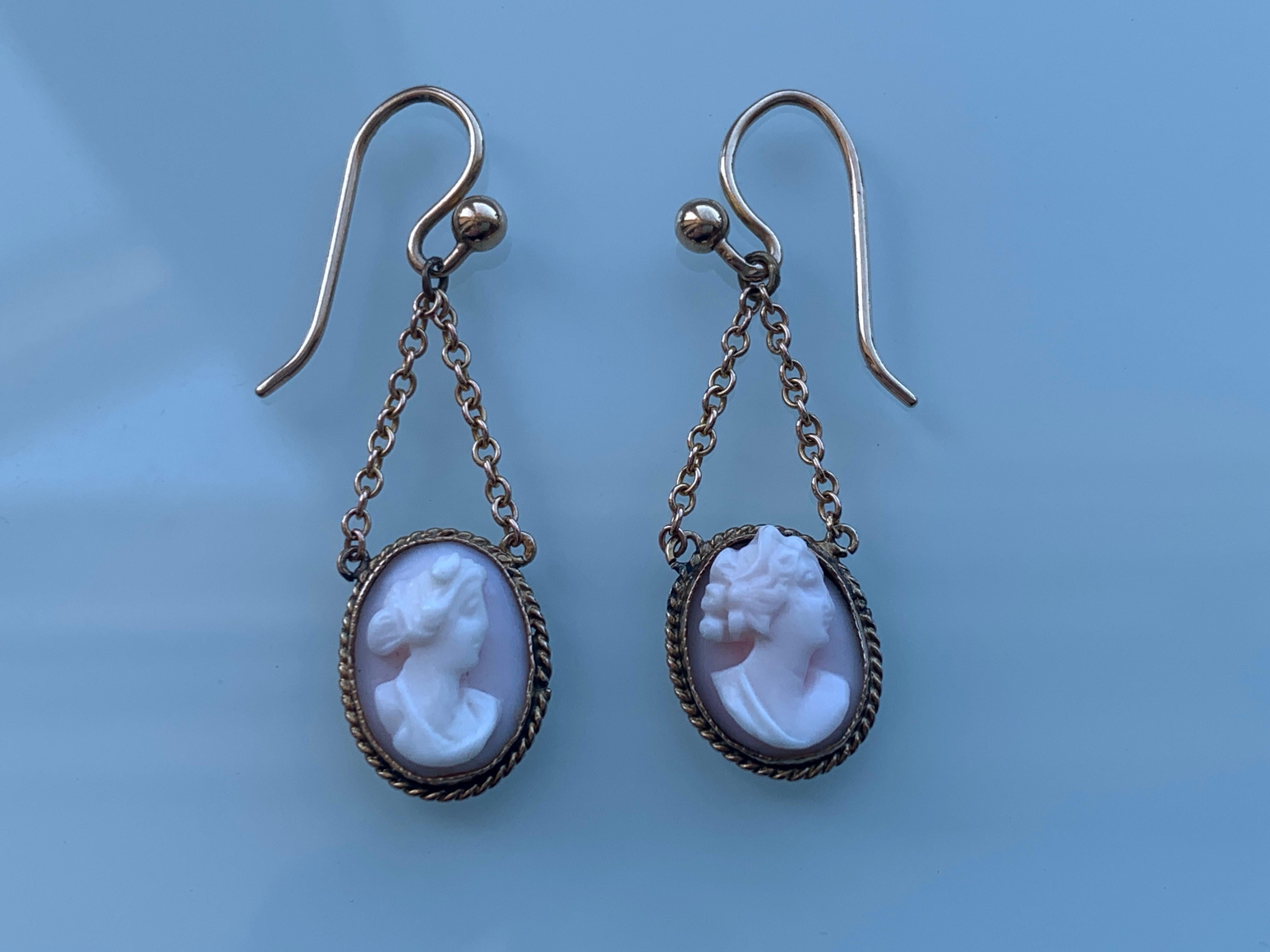 victorian cameo earrings