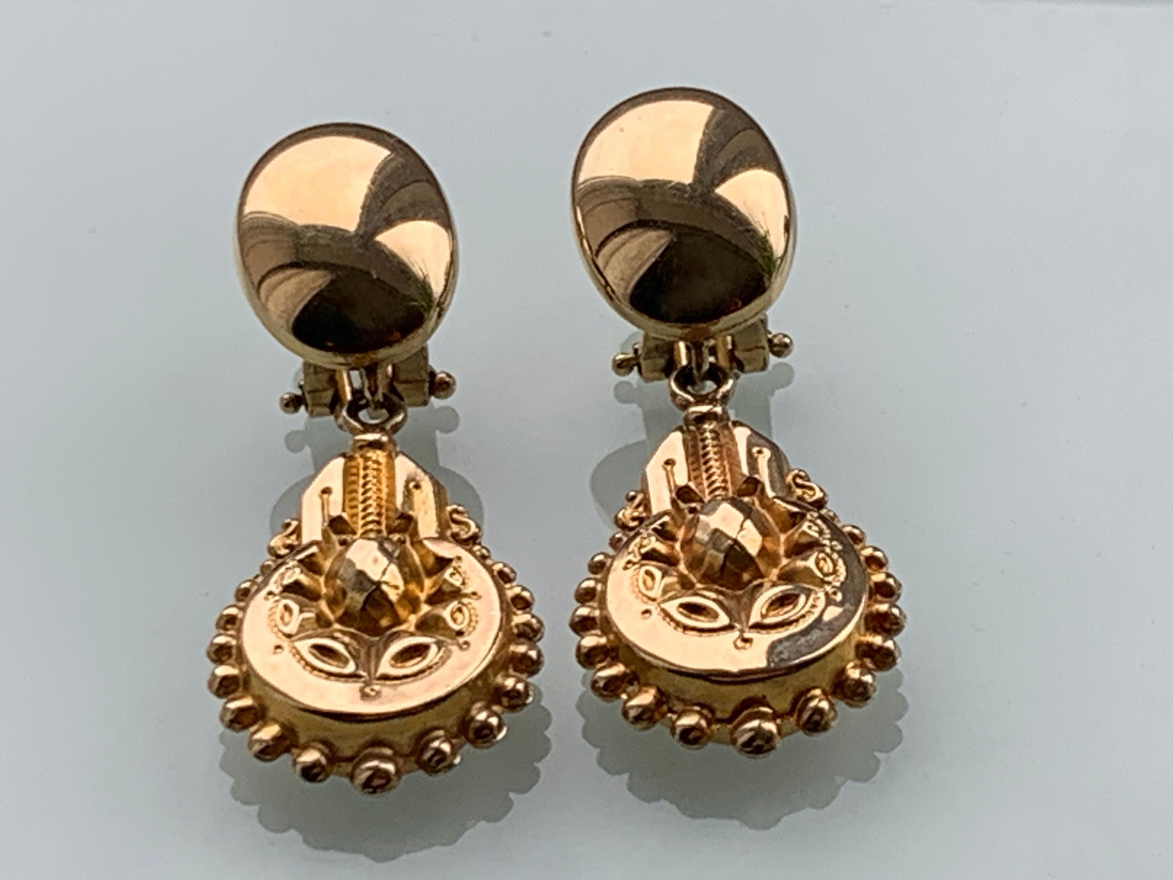 Beautiful 9ct Gold Earrings
with Omega Backs
Victorian Replica design 
Each earring is Hollow
Fully Hallmarked posts
Modern dated 1993