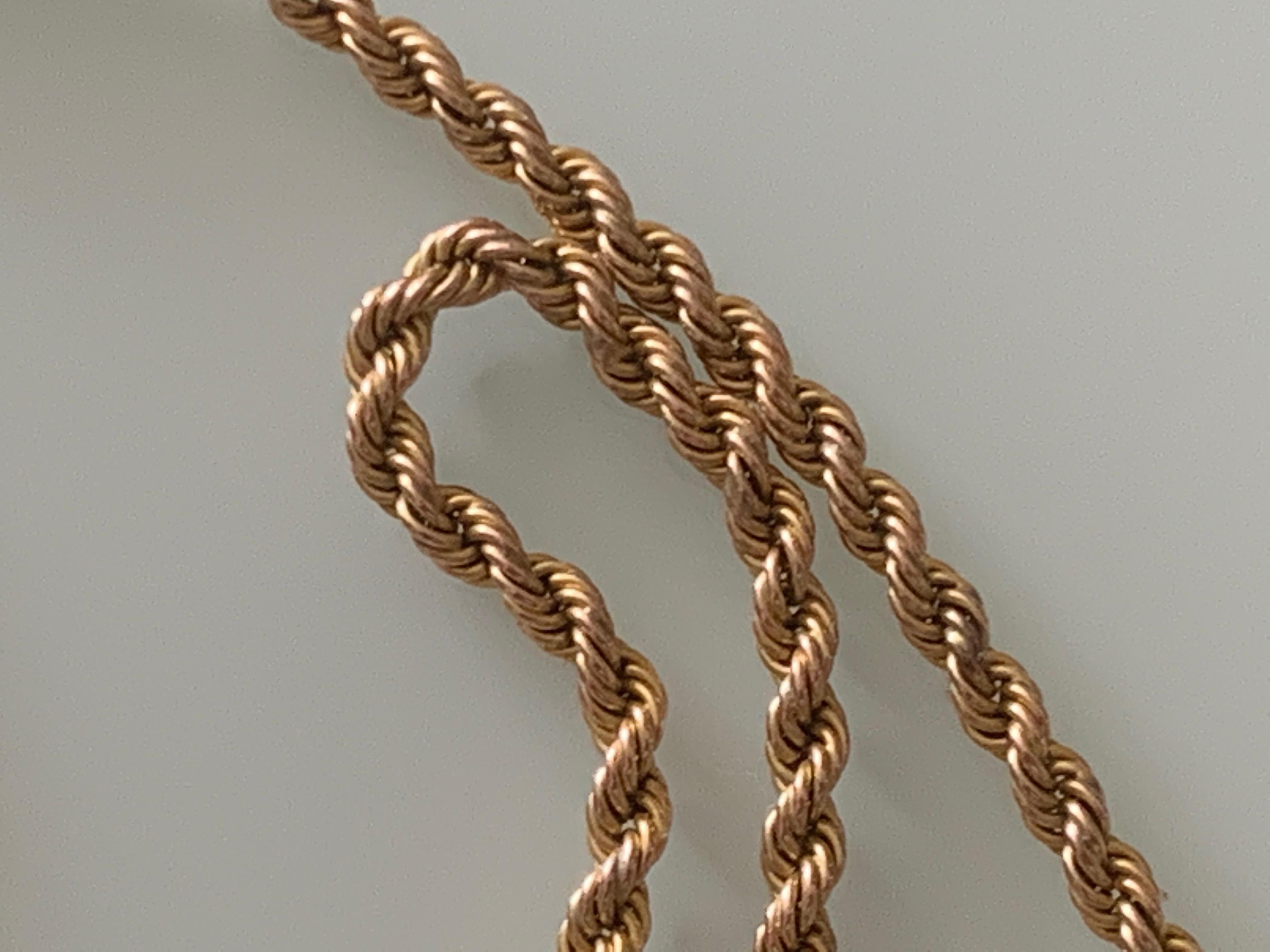 9 Carat Gold Victorian Rope Chain For Sale 1