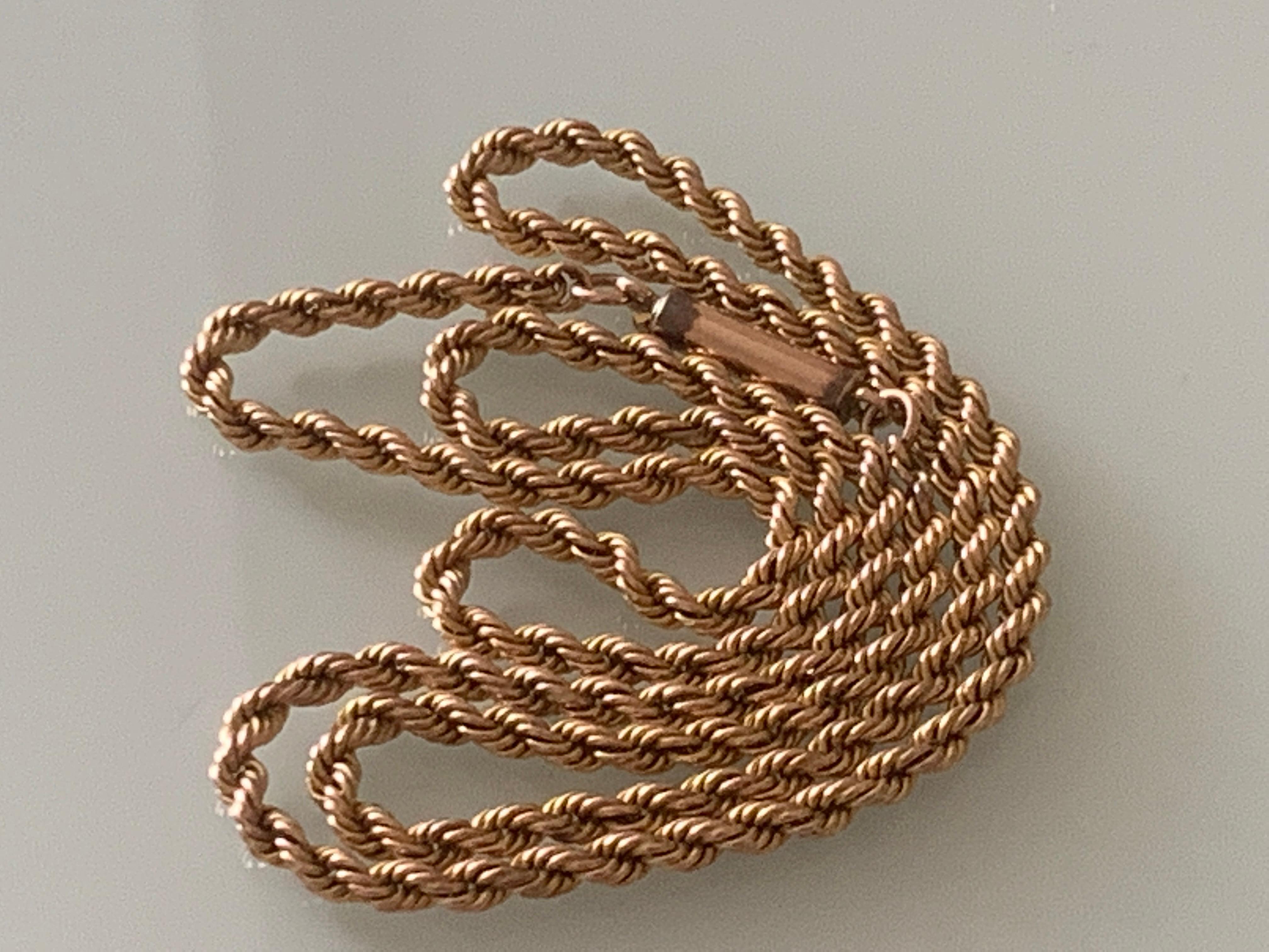 9 Carat Gold Victorian Rope Chain For Sale 2