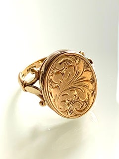 9ct Gold Vintage 1983 Locket Ring Fully Hallmarked