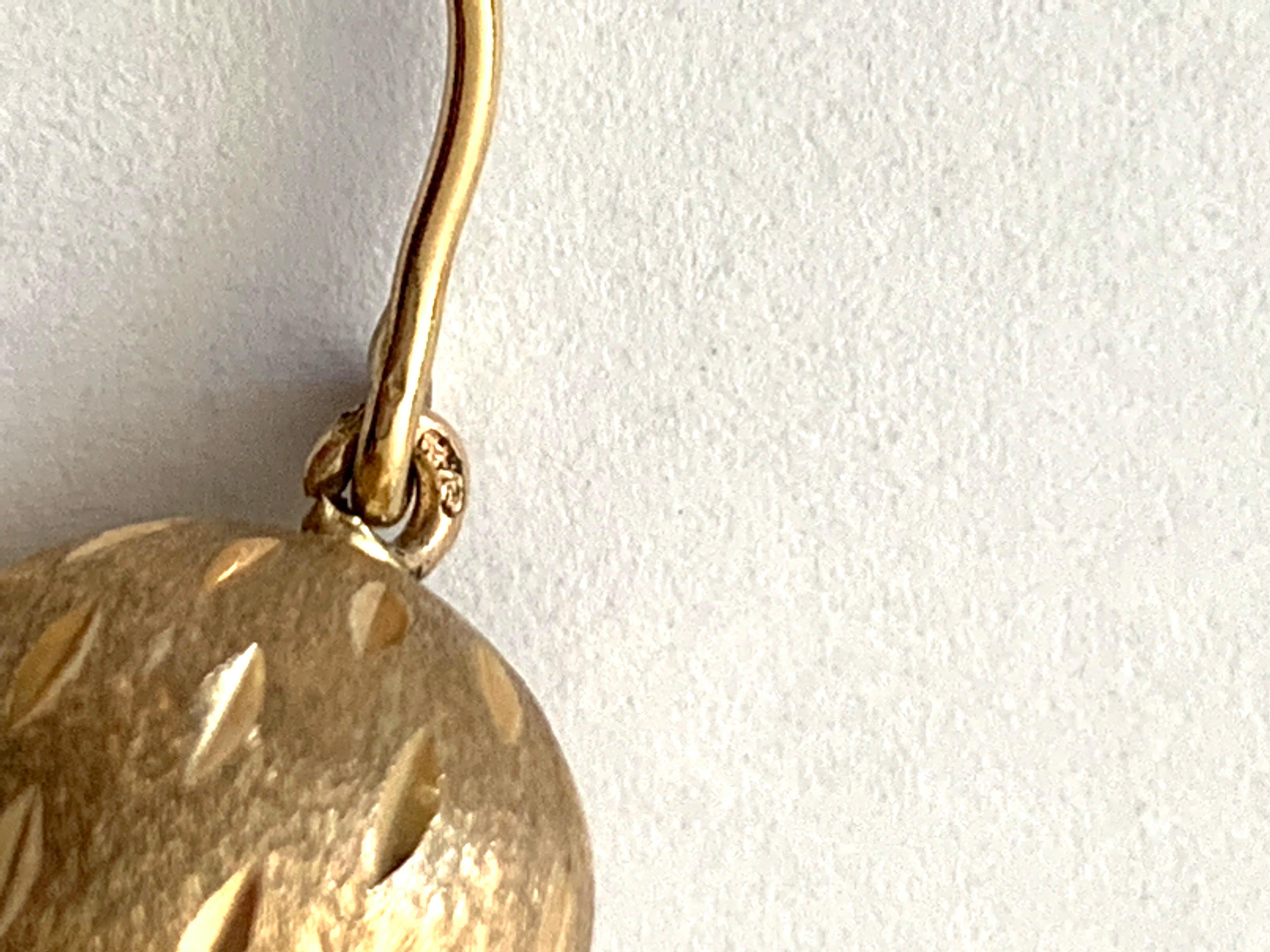 9ct Gold Vintage Ball Ball Earrings For Sale 2