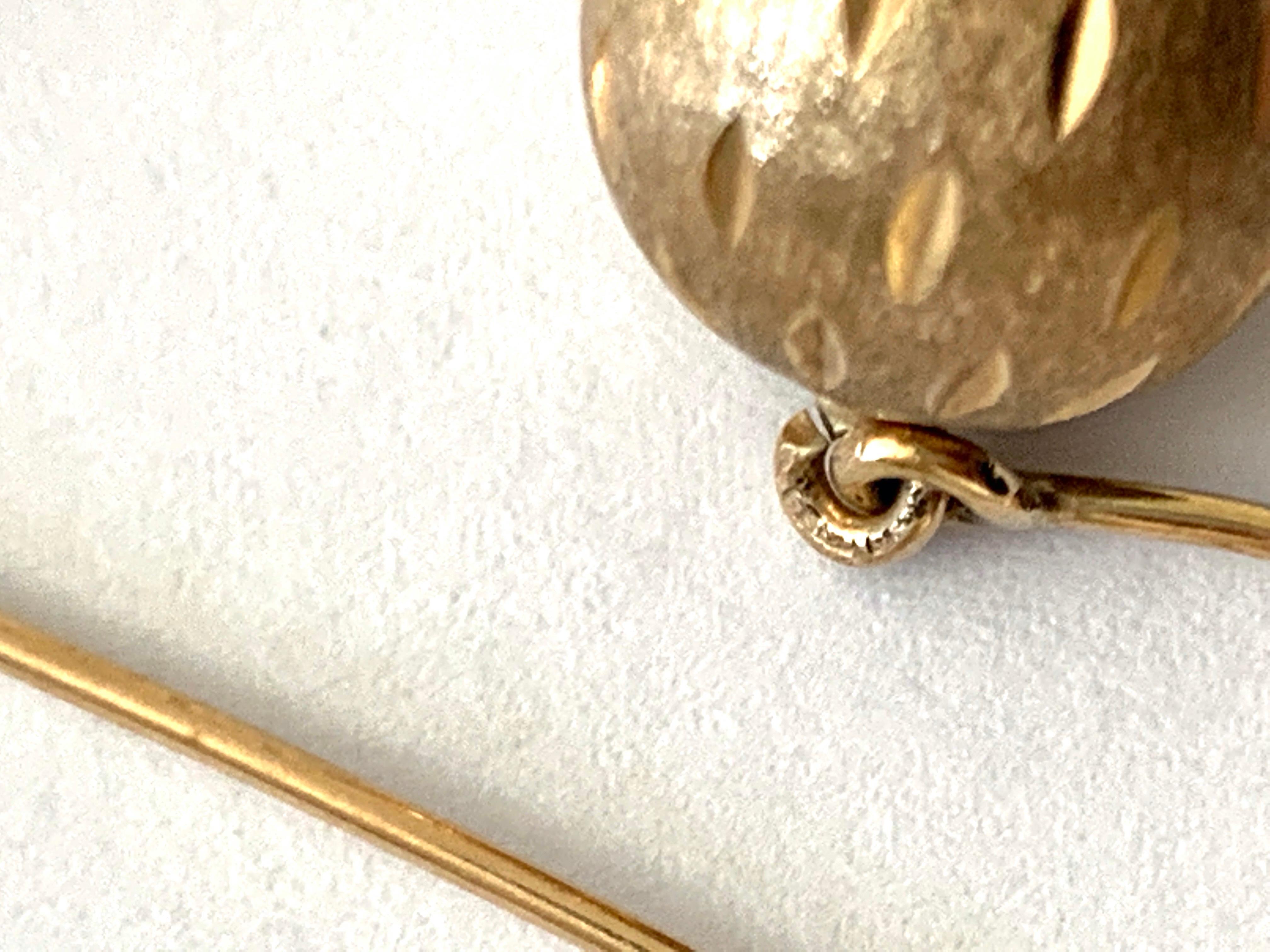 9ct Gold Vintage Ball Ball Earrings For Sale 3