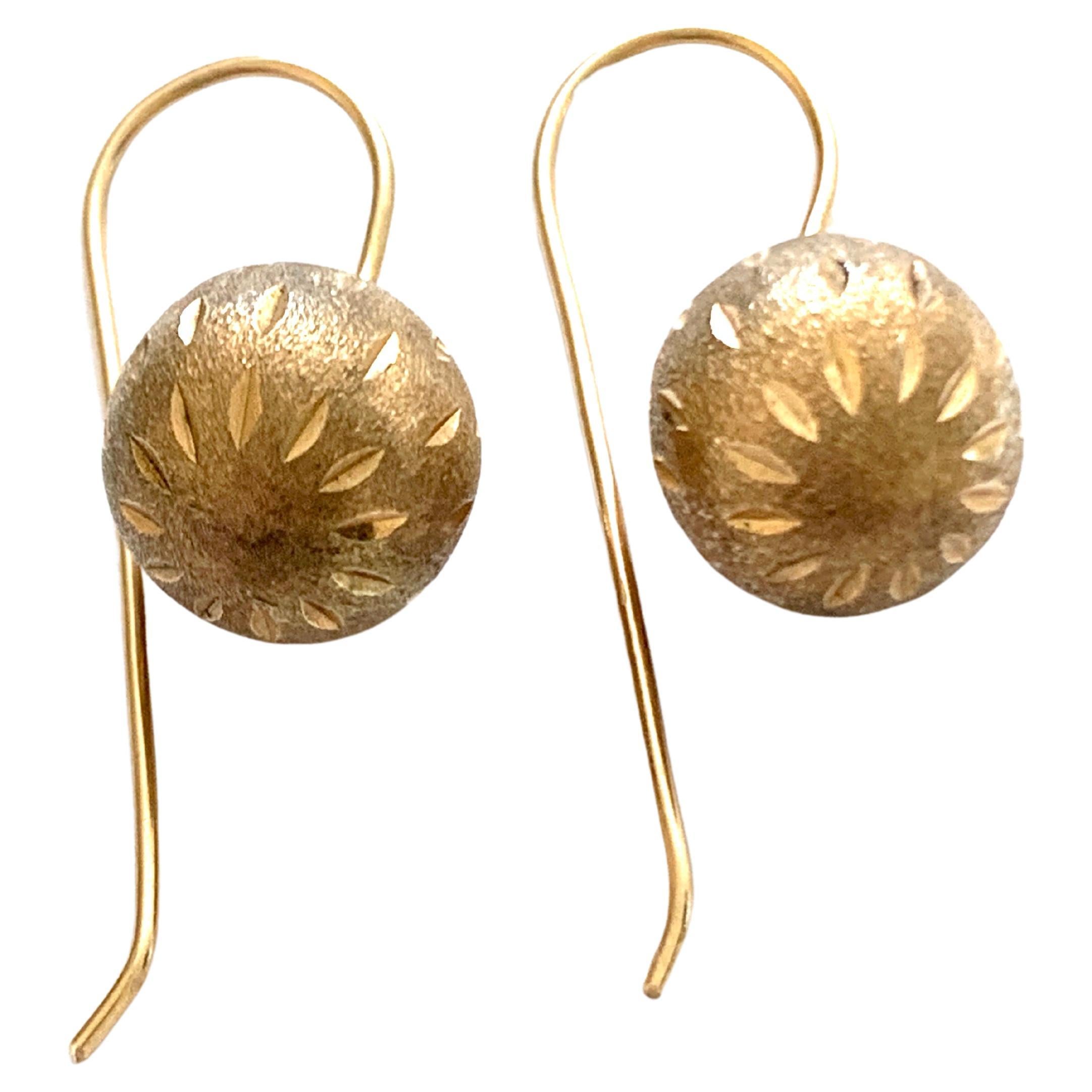 9ct Gold Vintage Ball Ball Earrings