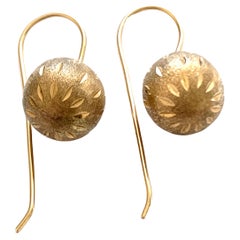 9ct Gold Vintage Ball Ball Earrings