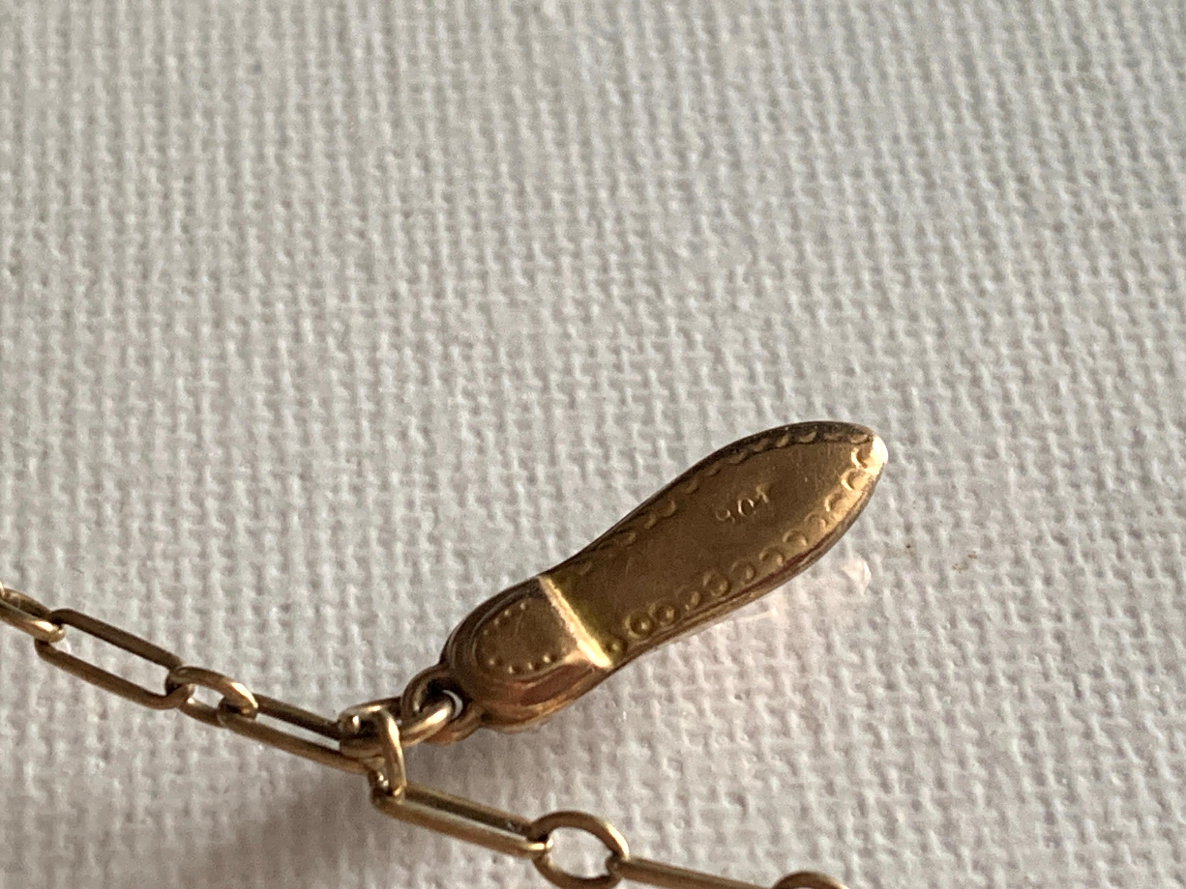 Pulsera de cadena Vintage de oro de 9 ct en venta 1
