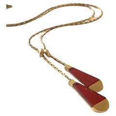 Collier ras du cou vintage en or 9 carats avec inserts en cornaline