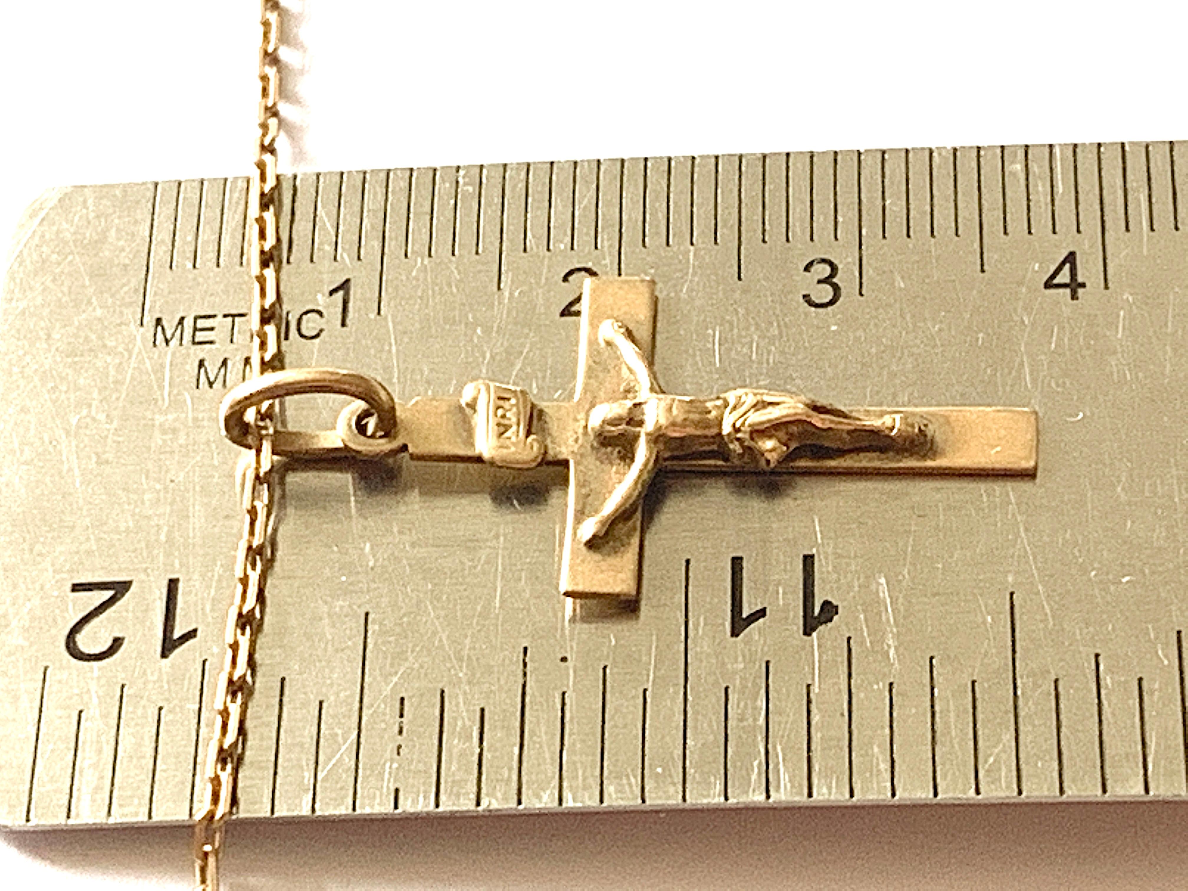 9 Karat Gold Vintage-Kreuzfix auf 9 Karat Goldkette 5