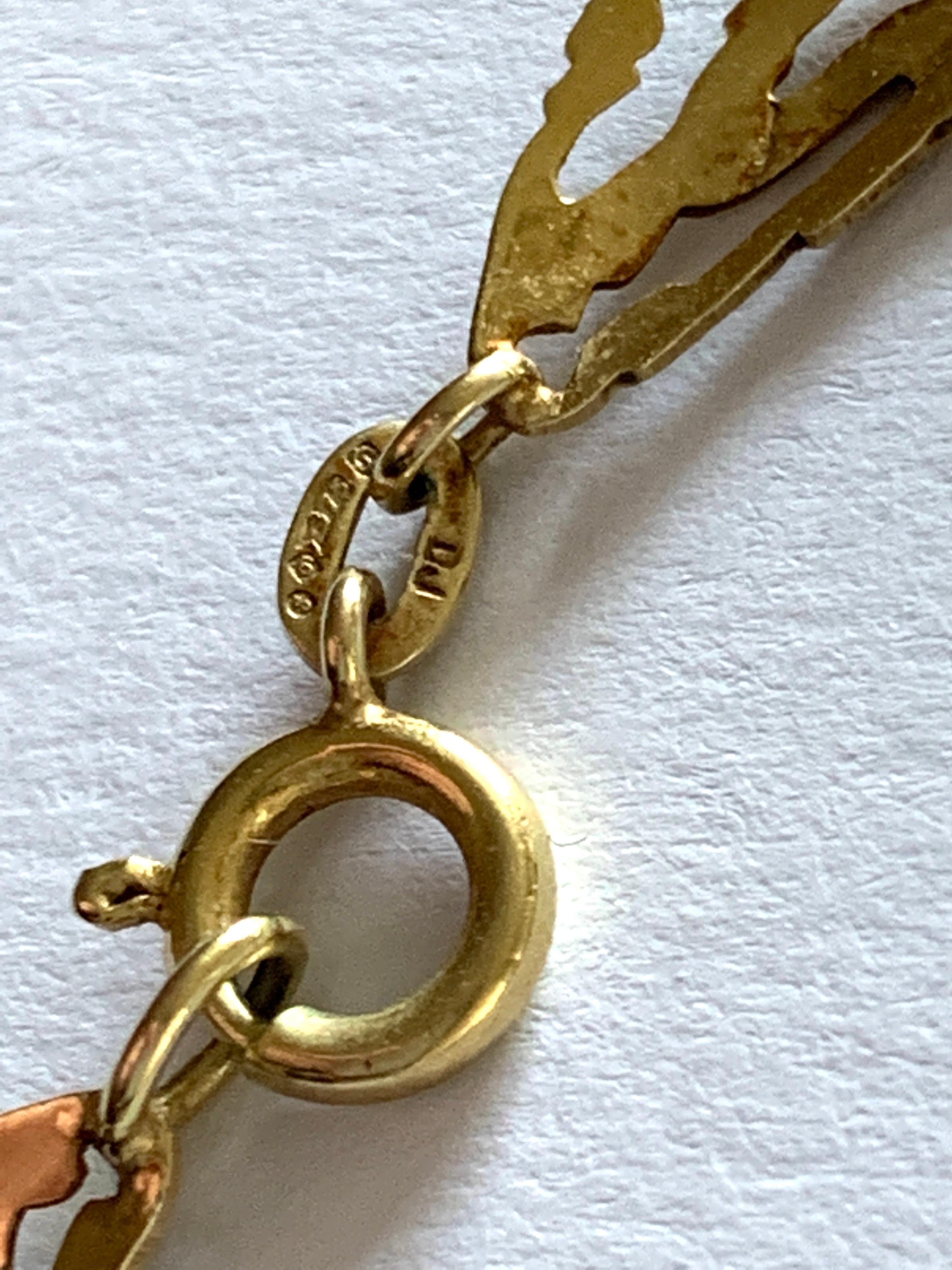 9ct Gold Vintage Necklace For Sale 4