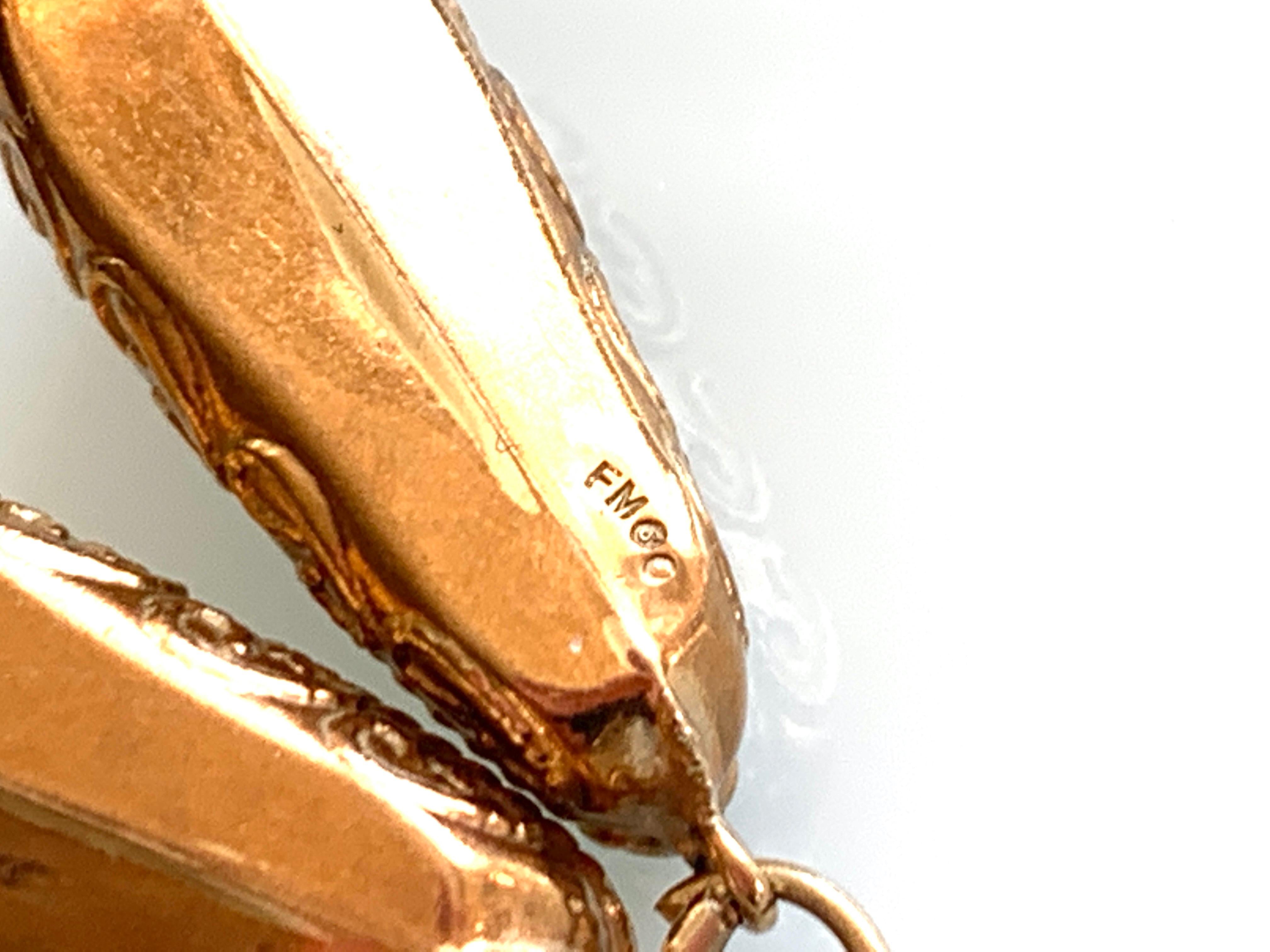 Donna Coppia di ciabatte eschimesi vintage in oro 9ct in vendita
