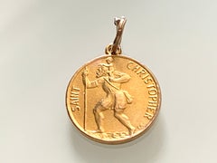 9ct Gold Vintage St. Christopher Pendant