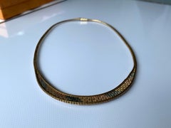 9ct Gold Vintage Trio Color Front Section 16" Necklace