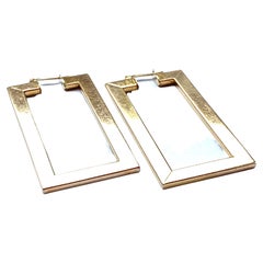 9 Carat Gold XL Rectangular Earrings