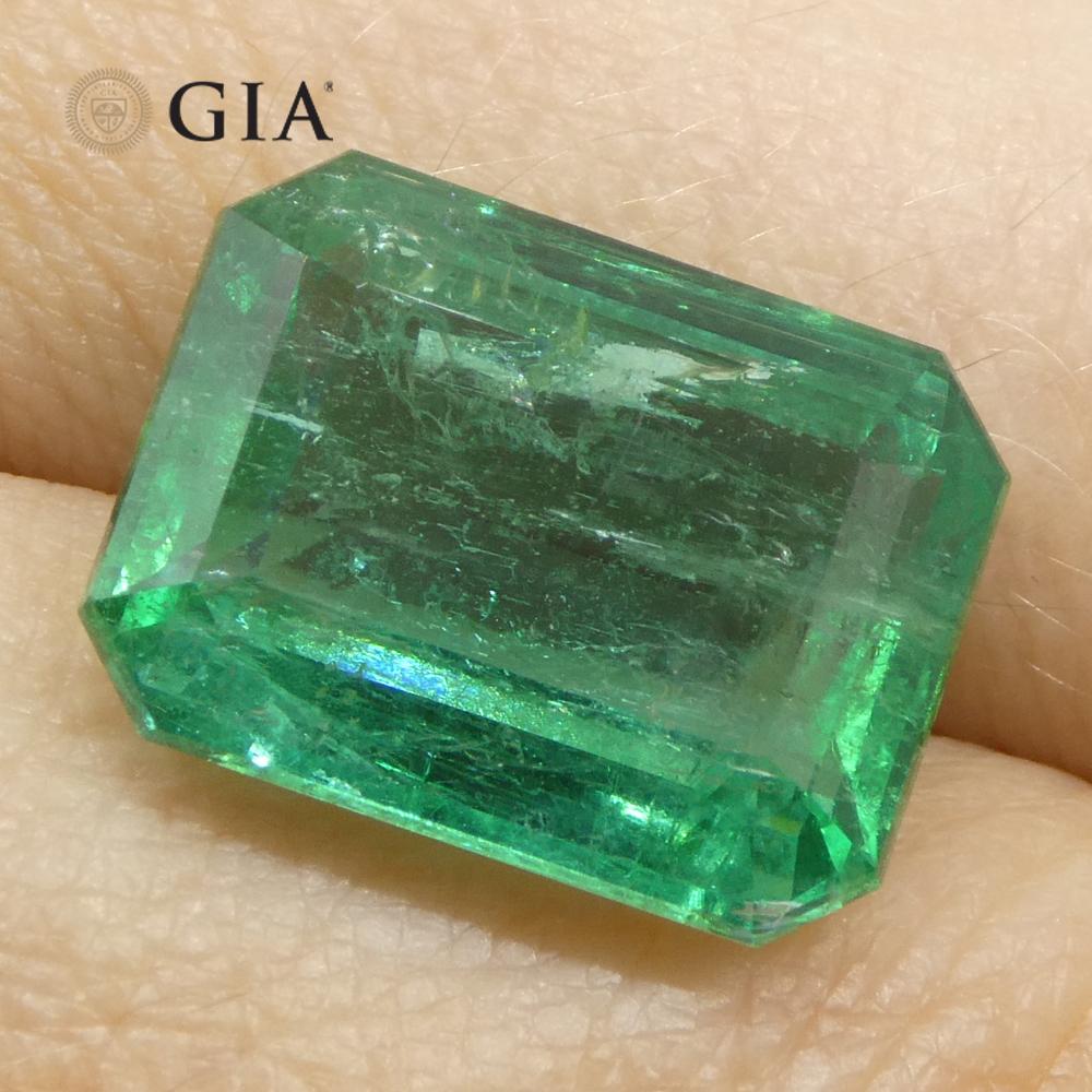 Achteckiger 9 Karat grüner Smaragd im Smaragdschliff GIA-zertifiziert Zambia (F2) im Angebot 8