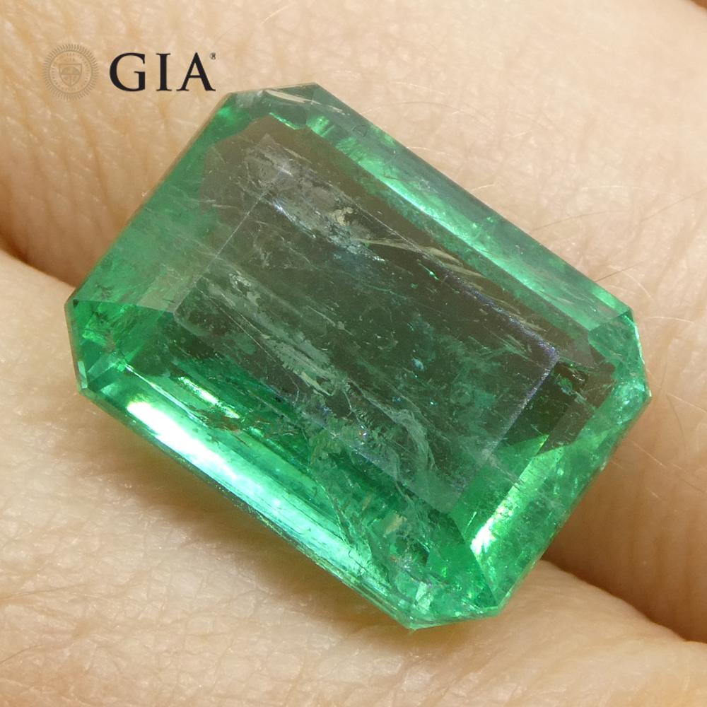 Achteckiger 9 Karat grüner Smaragd im Smaragdschliff GIA-zertifiziert Zambia (F2) im Angebot 9