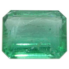9ct Octagonal/Emerald Cut Green Emerald GIA Certified Zambia (F2)