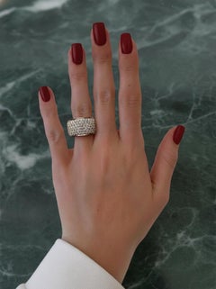 9ct Pavé Natural Diamond Eternity Band in 18K White Gold
