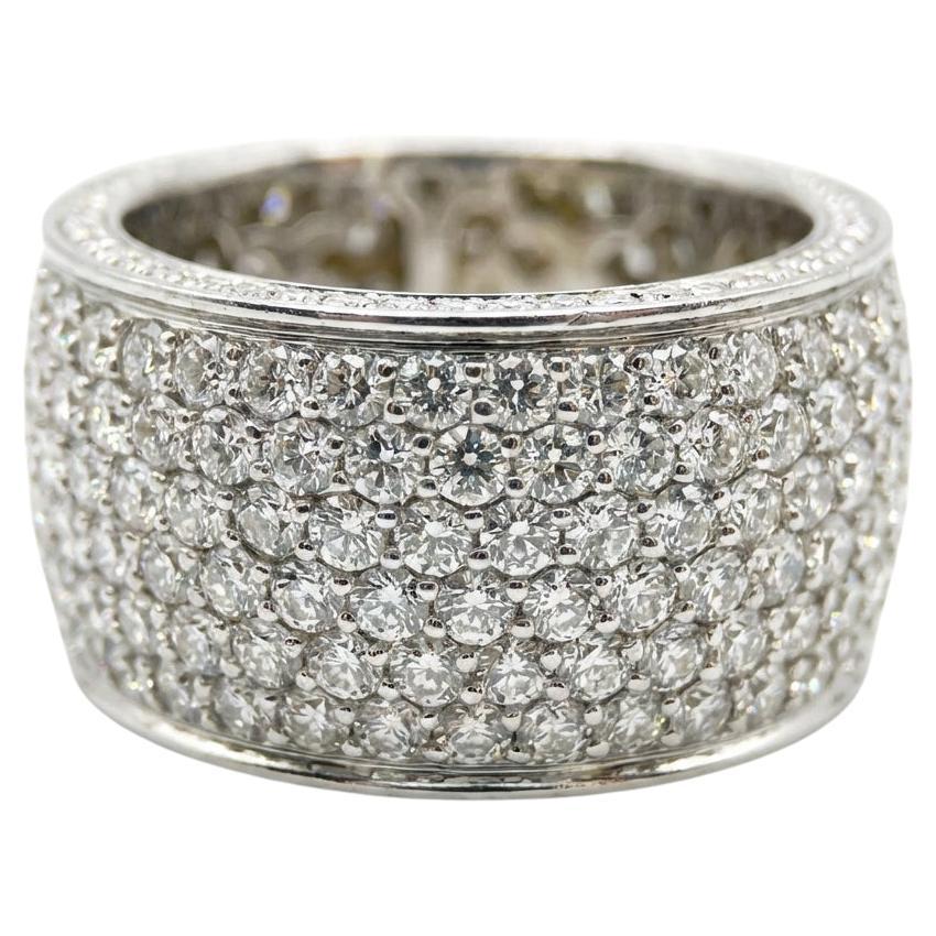 9ct Pavé Naturdiamant Eternity Band in 18K Weißgold