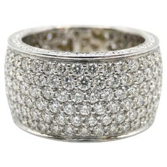 9ct Pavé Natural Diamond Eternity Band in 18K White Gold