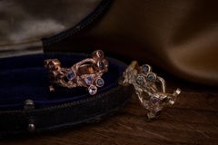 9ct Peach Gold Sakura Ring with Amethyst, Morganite & Spinel