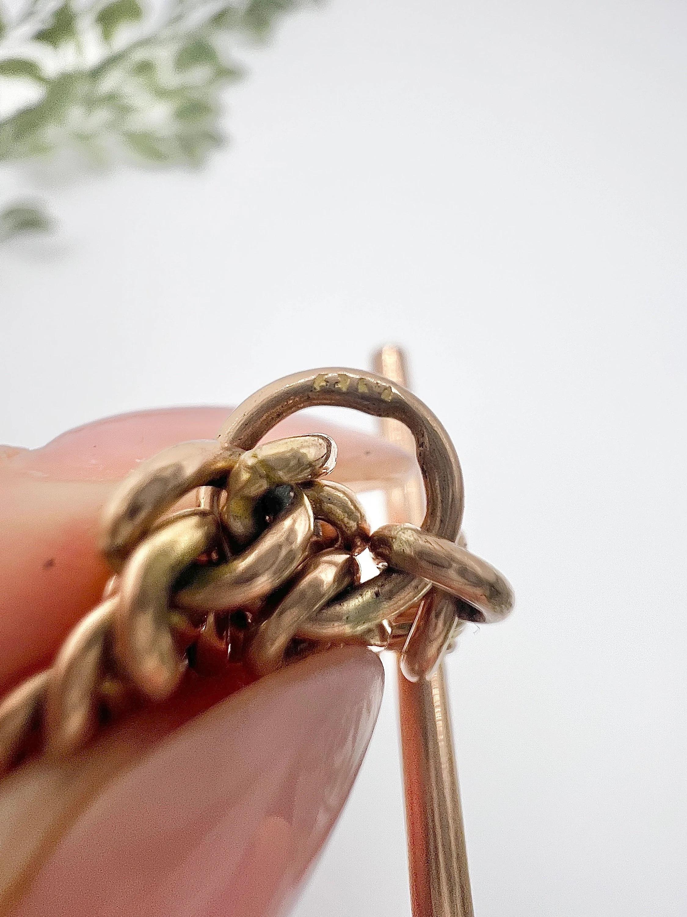 da uomo o donna Catena Albert Link in oro rosa 9ct, 16 1/4 di pollice, Birmingham Hallmarked 1920 in vendita