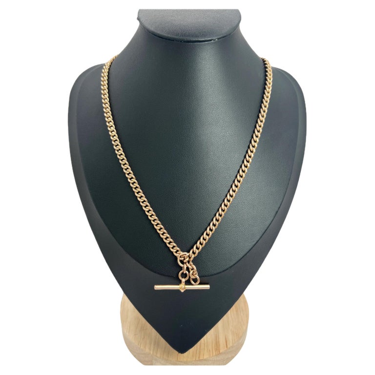 9ct Rose Gold, 16 1/4 Inch Curb Link Albert Chain, Birmingham