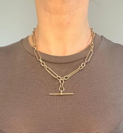 9ct Rose Gold 18 Inch Fancy Edwardian Trombone Fetter Link Albert Chain Necklace